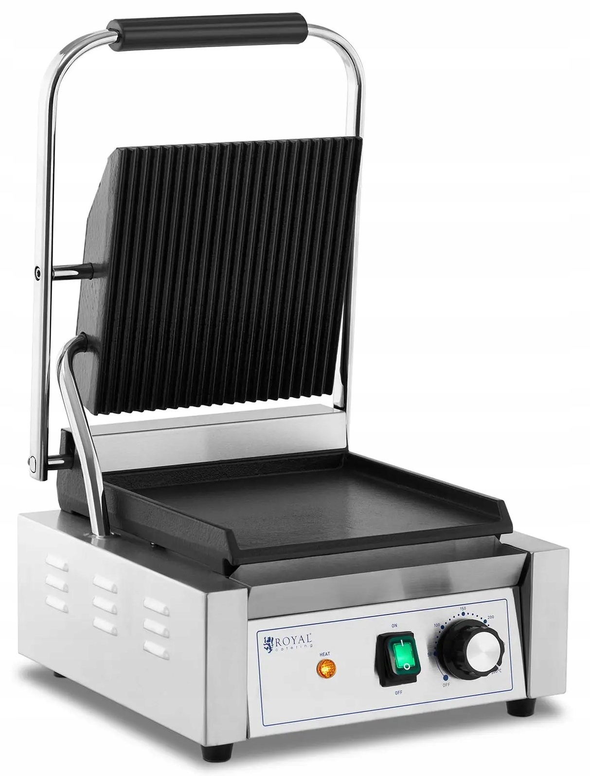 Grill kontaktowy płyta ryfl gł 1,8kW Royal Catering RCPKG-1800-M 10011996