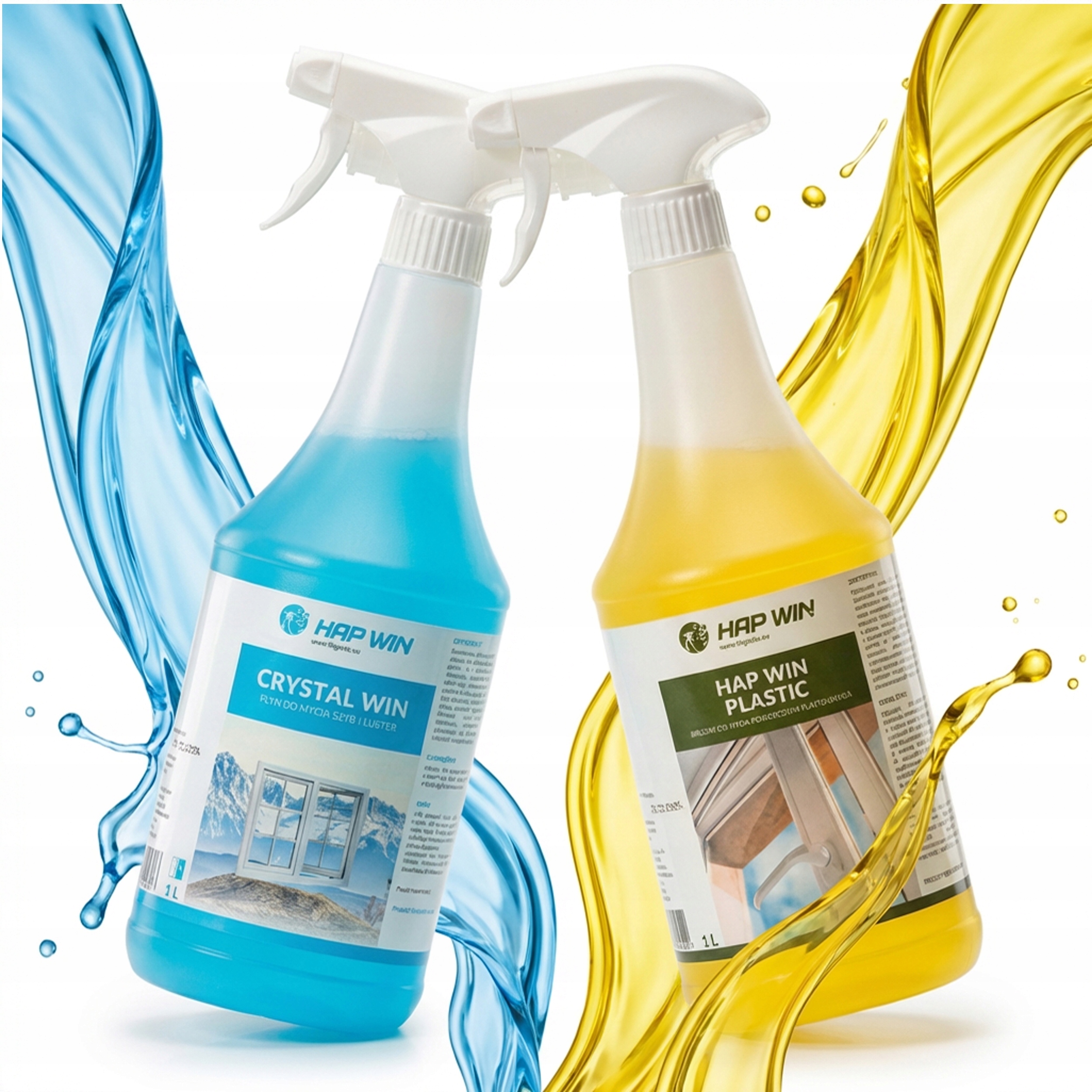 HAP WIN CRYSTAL PLASTIC PVC 2X 1000ML набор для мытья окон и оконных рам