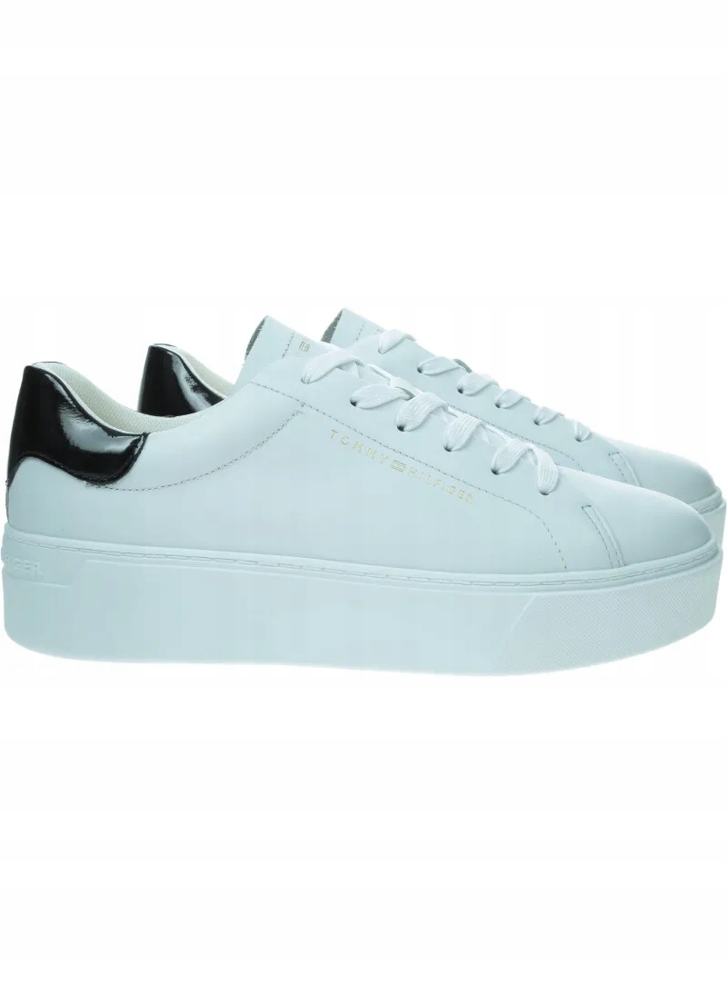 Bílé tenisky Tommy Hilfiger Chic Platform Cupsole Patent FW0FW08681 Ybs