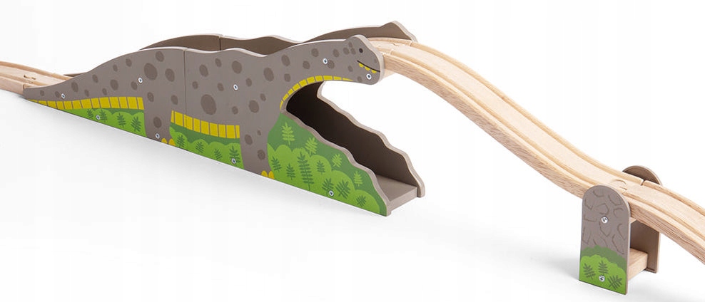 

most dinozaur Brontozaur kolejka drewniana Bigjigs