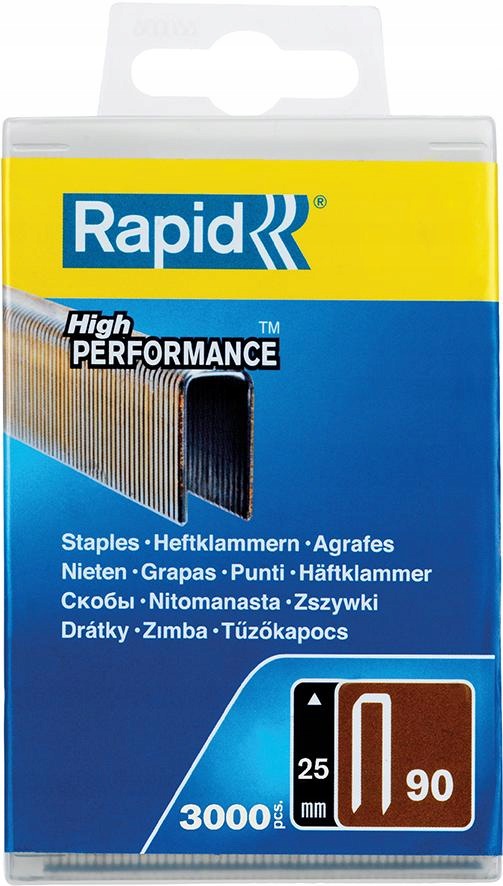 Sponky s úzkým hřbetem typ 90 25 mm pryskyřičné 3000 ks Rapid