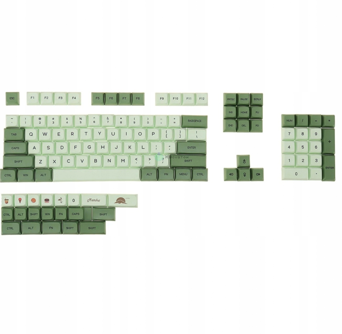 Keycaps Pbt Matcha Green Klawisze do Klawiatury mechanicznej Profile