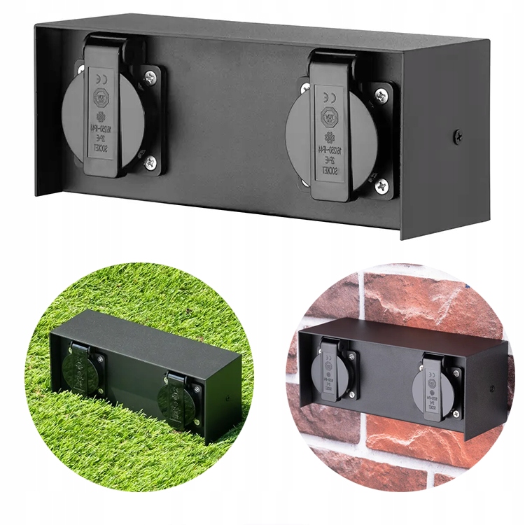 Elektryczny Słupek Ogrodowy Gniazdo Elewacyjne Zasilanie 230V Hermetyczne