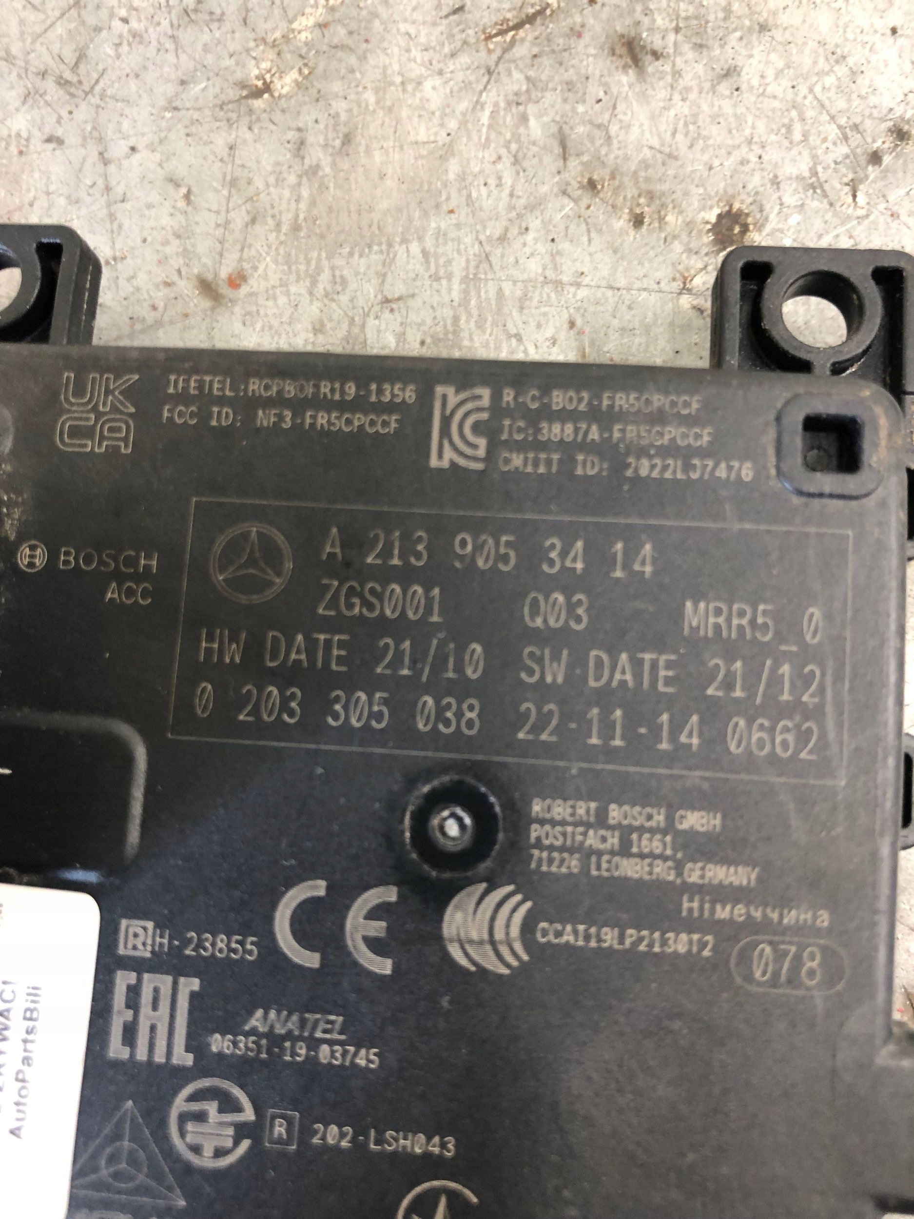RADAR sensor DISTRONIC MERCEDES A2139053414