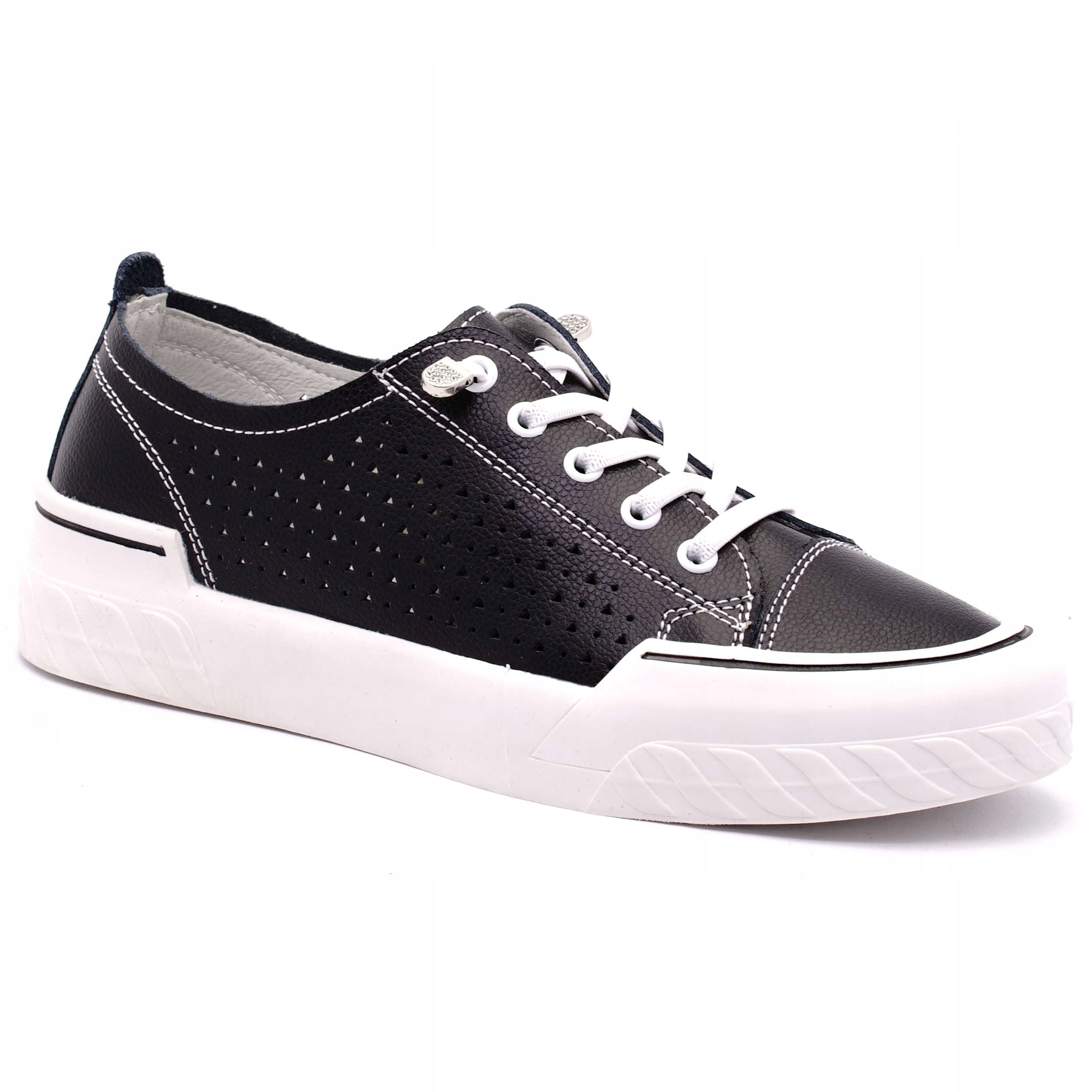 

Trampki Skórzane Sneakersy Ażurowe Vinceza 40