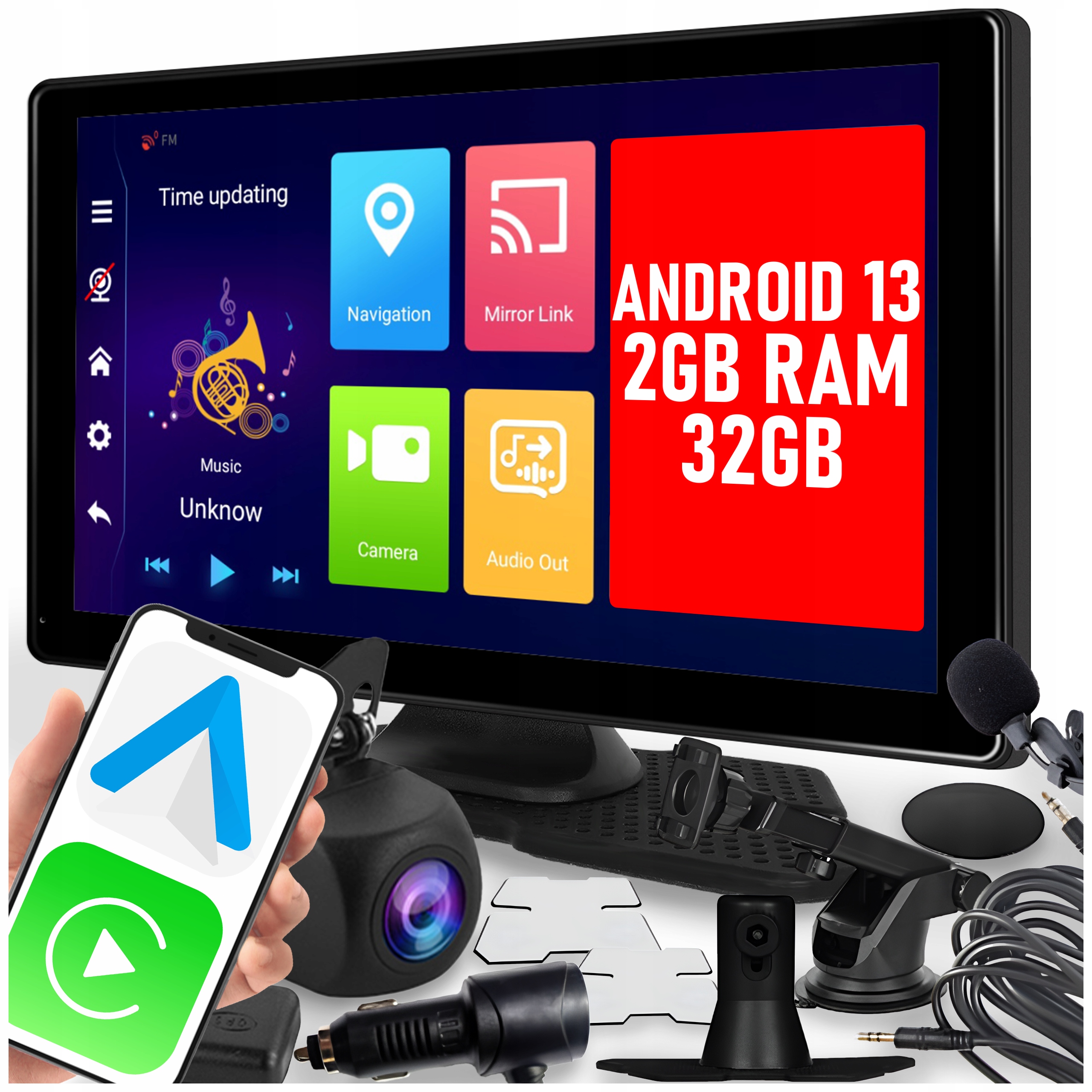 RADIO STACJA MULTIMEDIALNA ANDROID AUTO APPLE CARPLAY