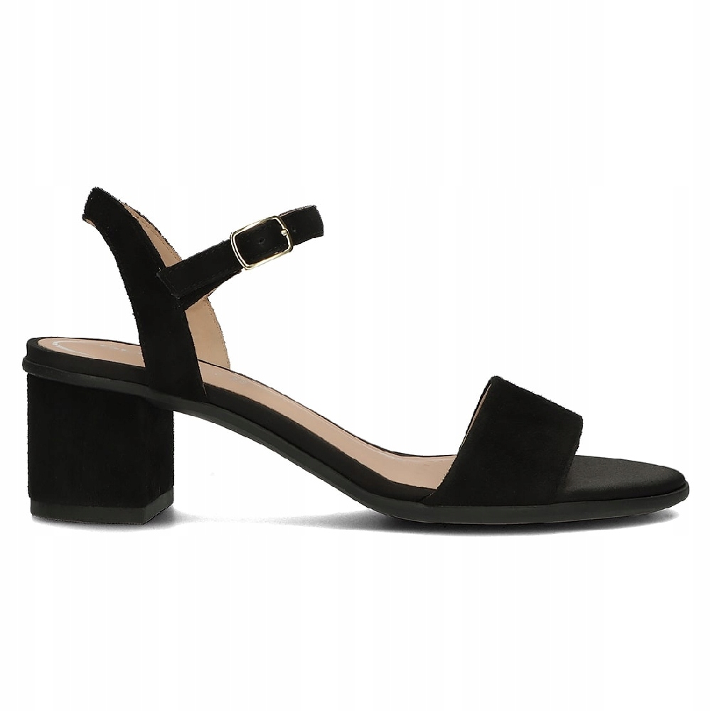 Geox Černé semišové sandály na podpatku Geox Aurely