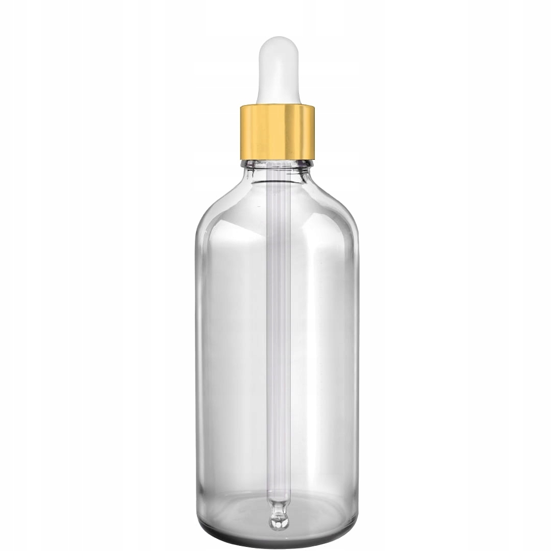 

Butelka Szklana 30ML Bezbarwn Z Pipetą Złotą Białą