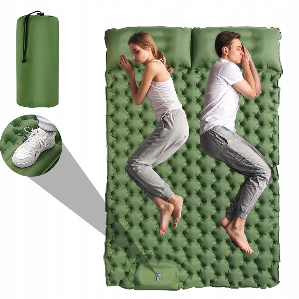 Materac Dmuchany Łóżko Dwuosobowy Mata Kempingowa podróż 195*125 cm