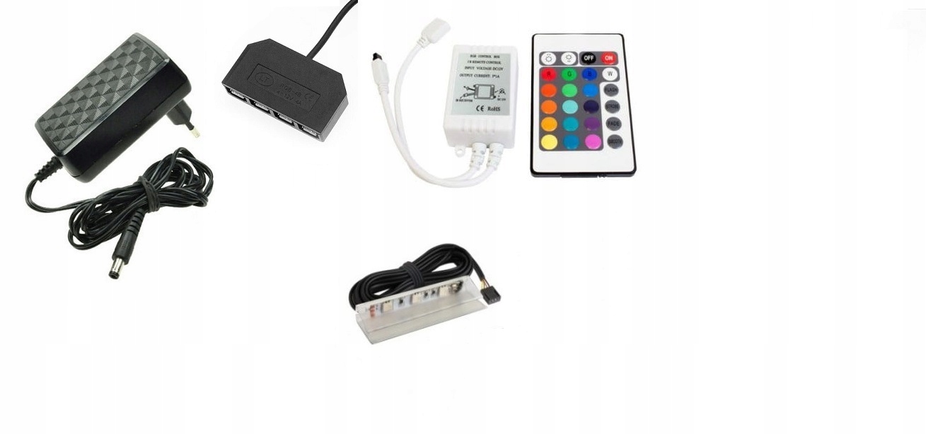 Zestaw LED RGB podświetlenia półek 1 x klips