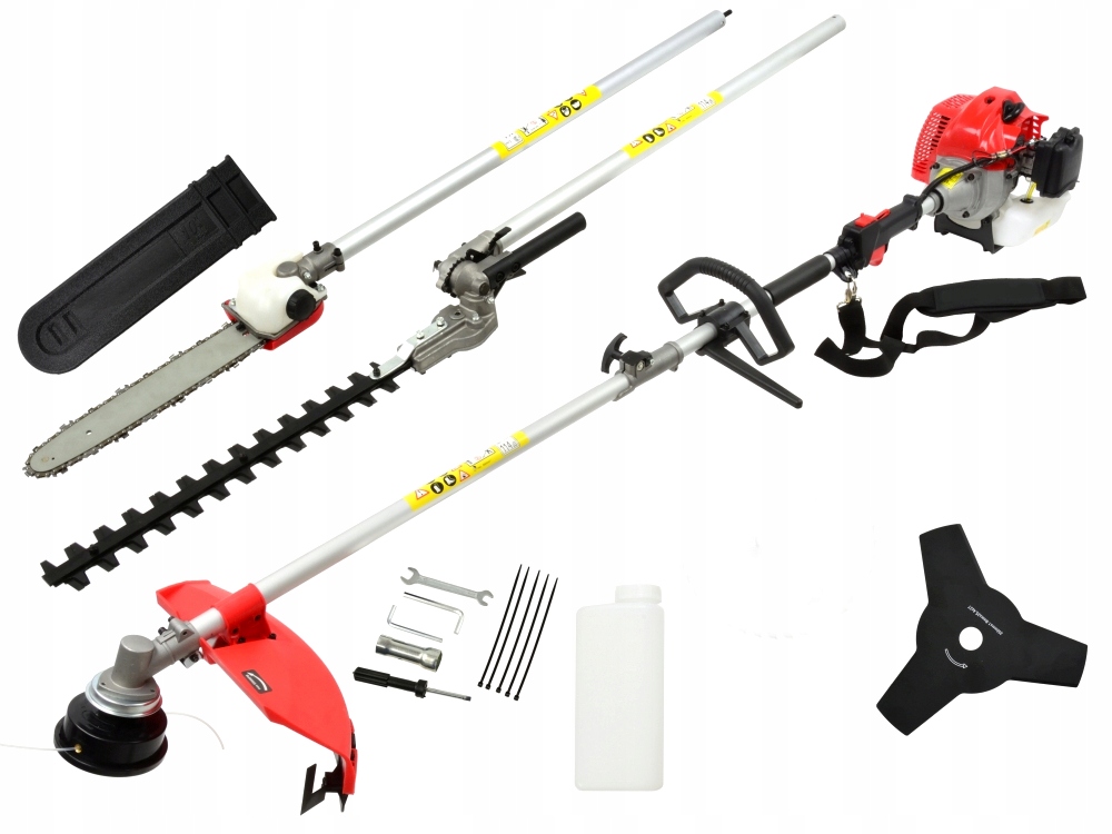 Motorový Vyžínač 4V1 Nůžky Pila Vyžínač Zahradní Křovinořez Výkonný
