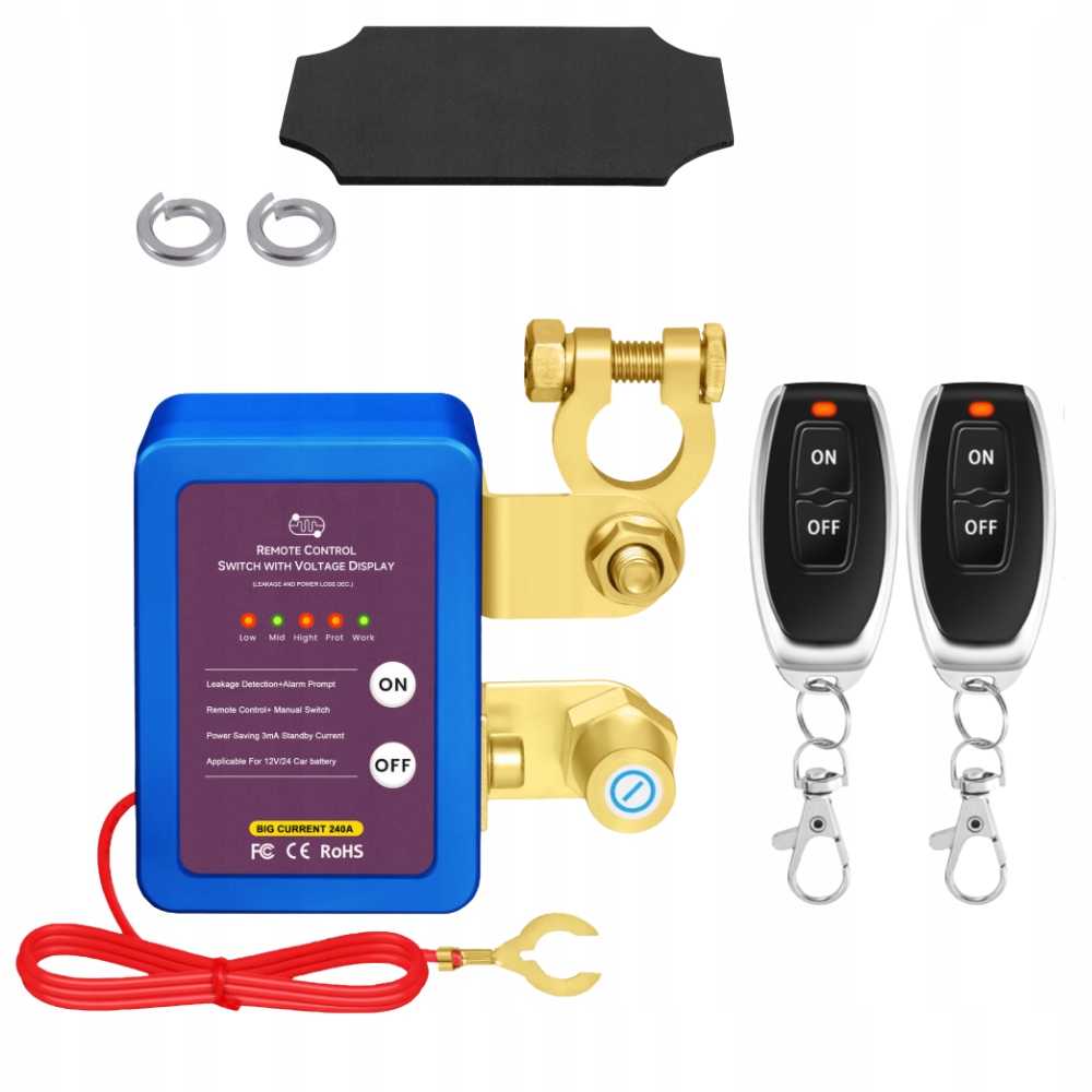 Zdalny automatyczny wyłącznik odłącznik akumulatora 12V 240A pilot