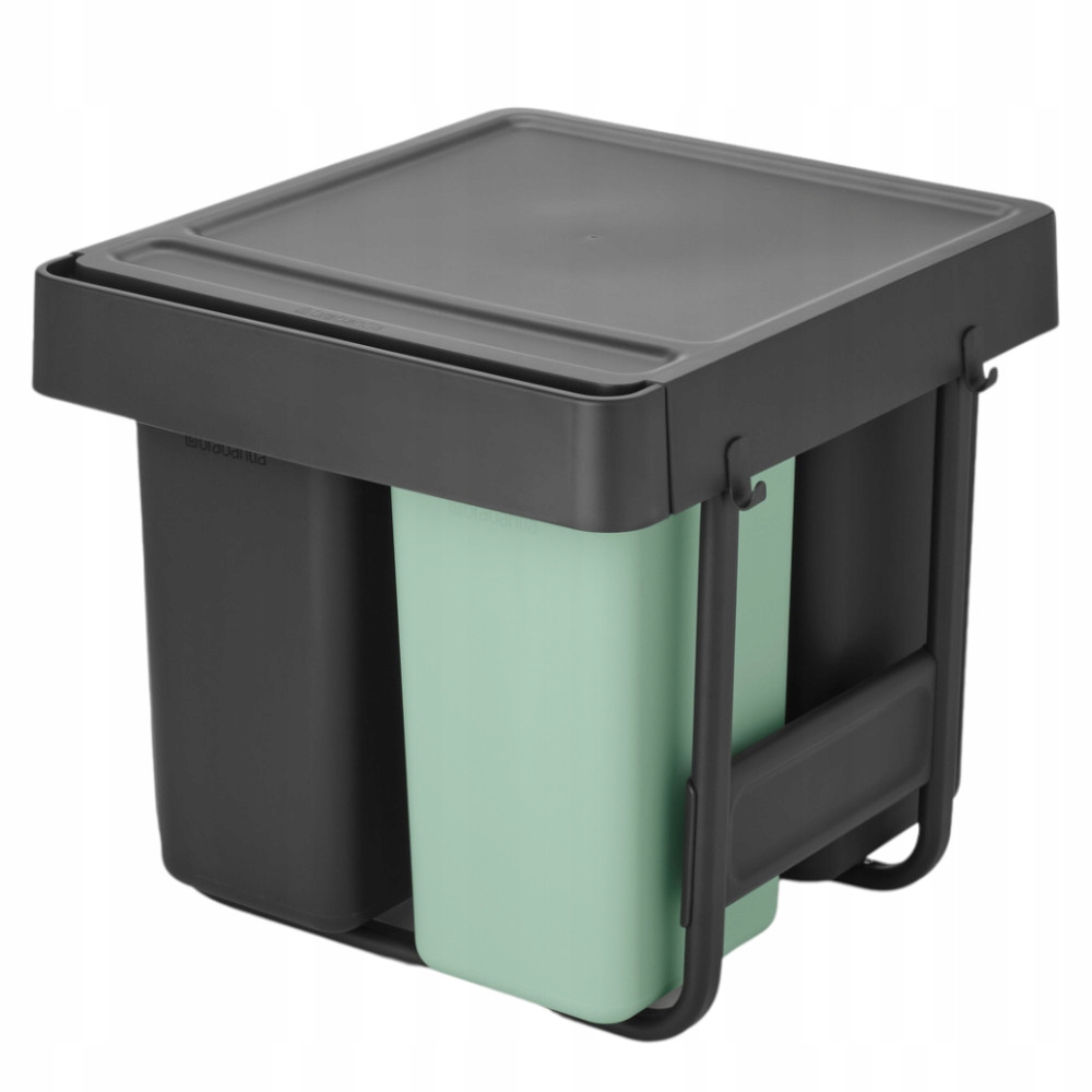 Levně Brabantia Koš do skříňky 2 x 10 l 20 l Tmavě šedá a Jade Green