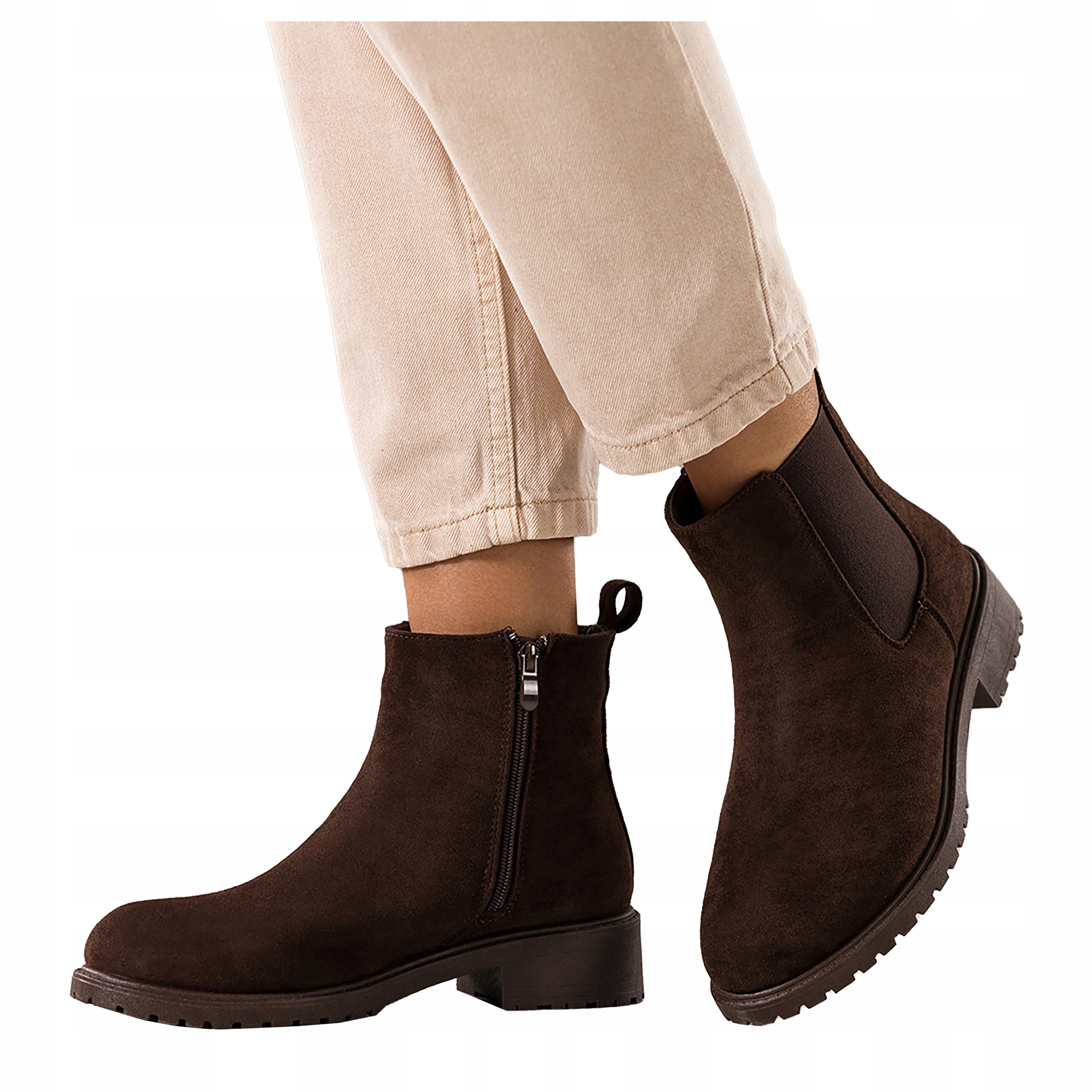 Kotníkové Boty Čokoládové Dámské Pohodlné Běžící Podešev Módní S Gumou r 37