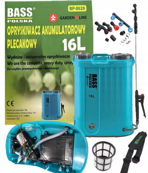 Opryskiwacz Elektryczny Plecakowy Akumulatorowy 16L Dysza Herbicydowa