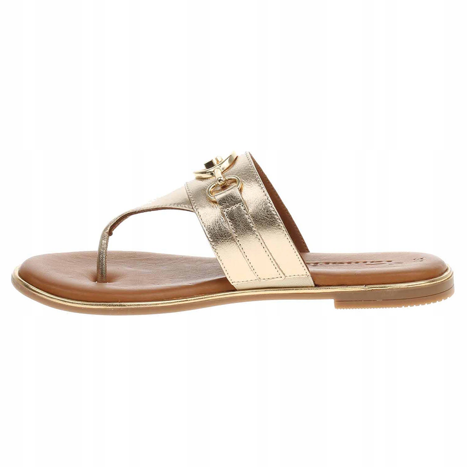 Dámské kožené Žabky Tamaris , zlaté, 40 ks, velikost 9A