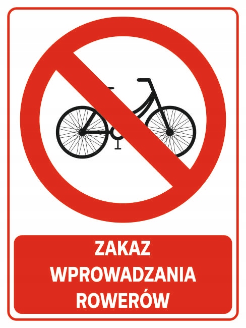 Наклейка запрет на размещение велосипедов 20x15 см