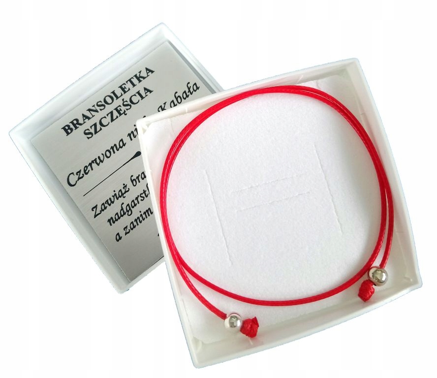 

Bransoletka szczęścia czerwona Kabała Srebro 925