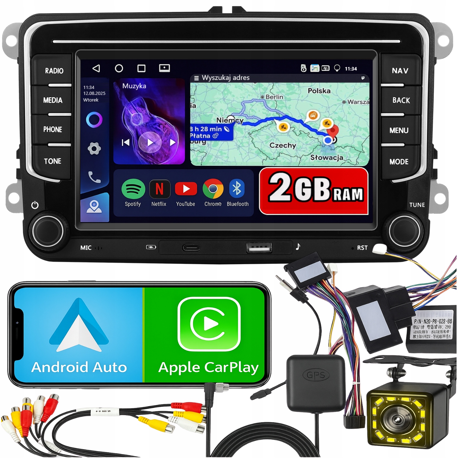 Radio pro Volkswagen Seat Skoda Vw Passat B6 B7 Golf 5 V 6 WiFi Android 2GB
