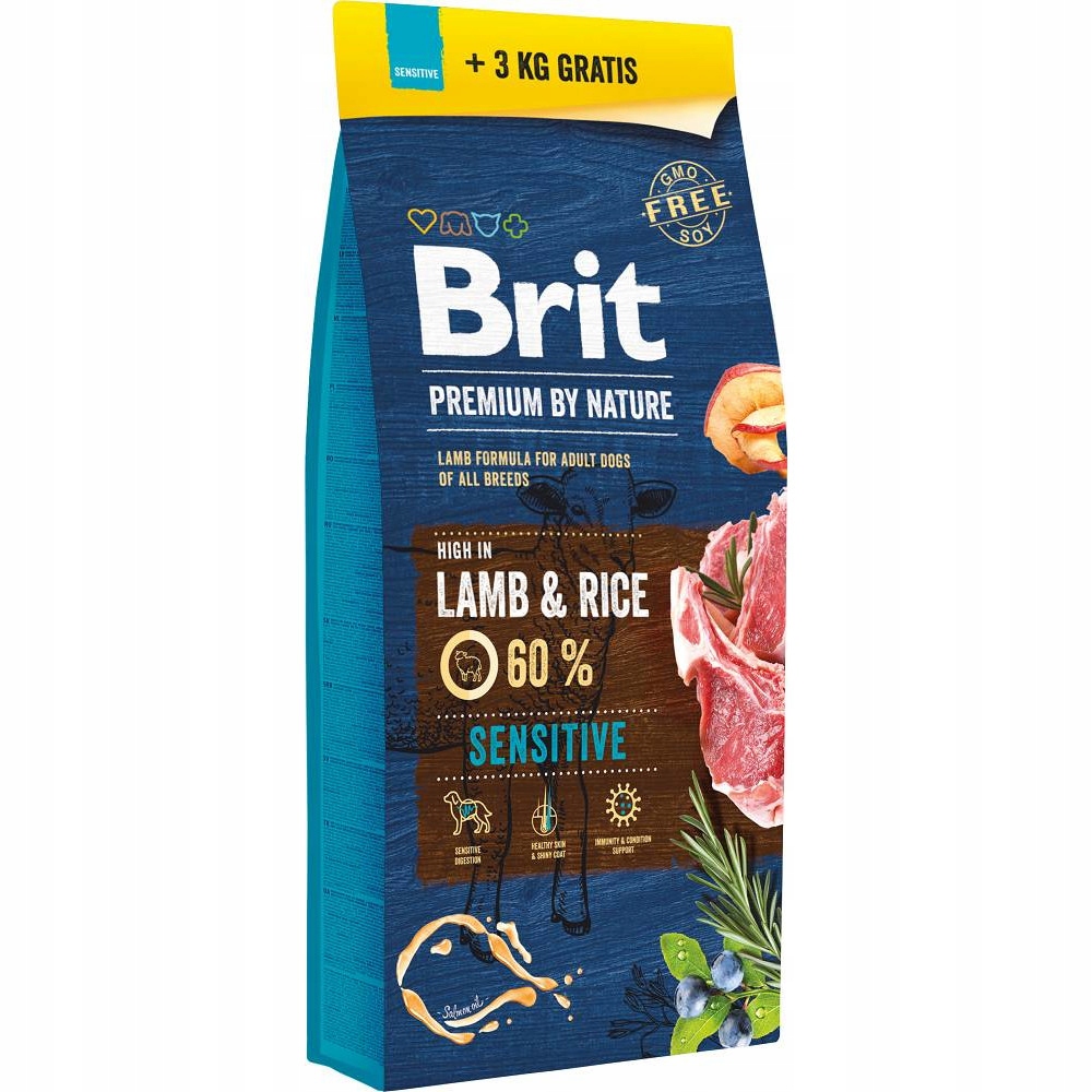 Brit Premium By Nature Krmivo pro psy Sensitive Jehněčí 15 kg 3 kg