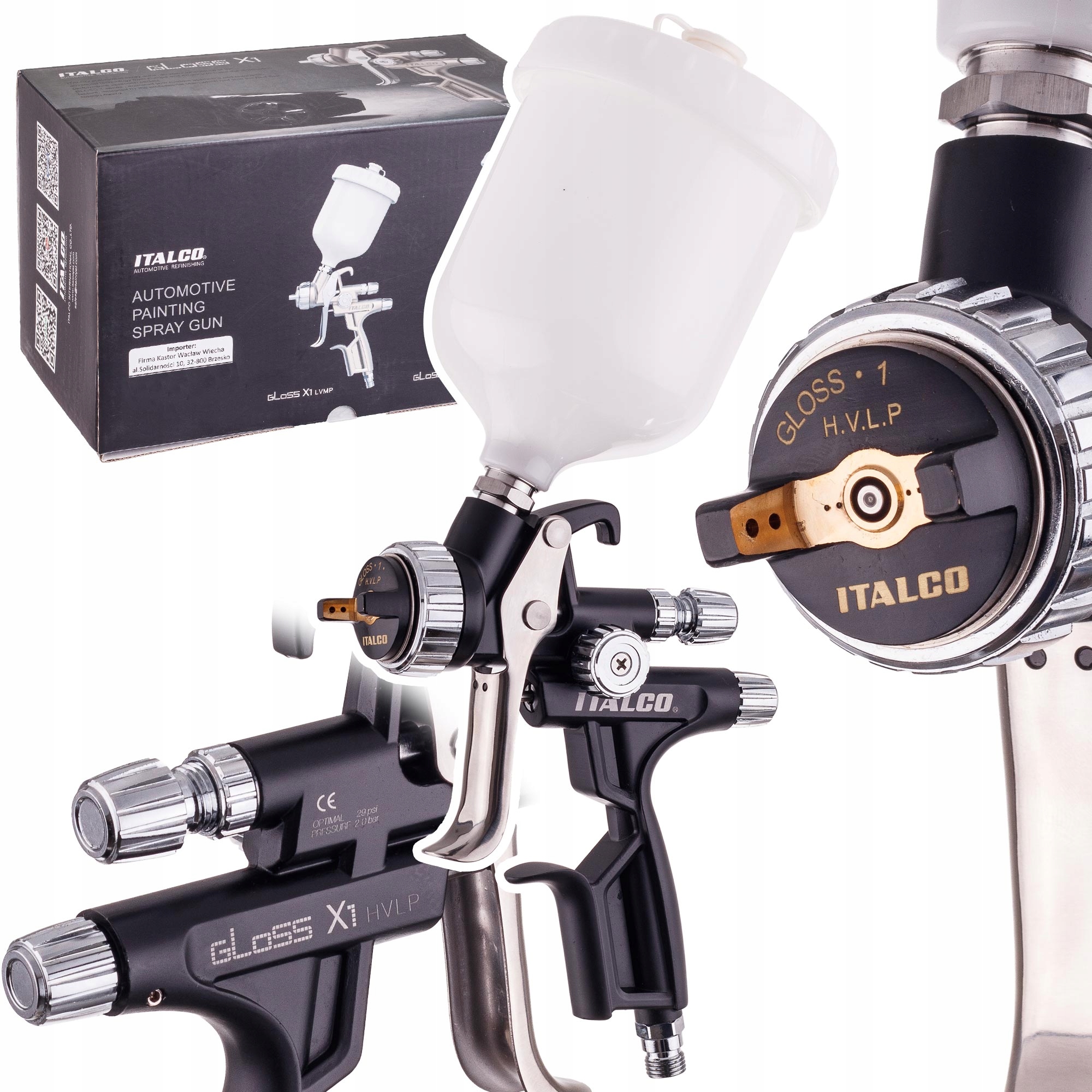 Profesionální Lakovací Pistole Gloss M1 Hvlp Italco 1.4 MM Pro Malování
