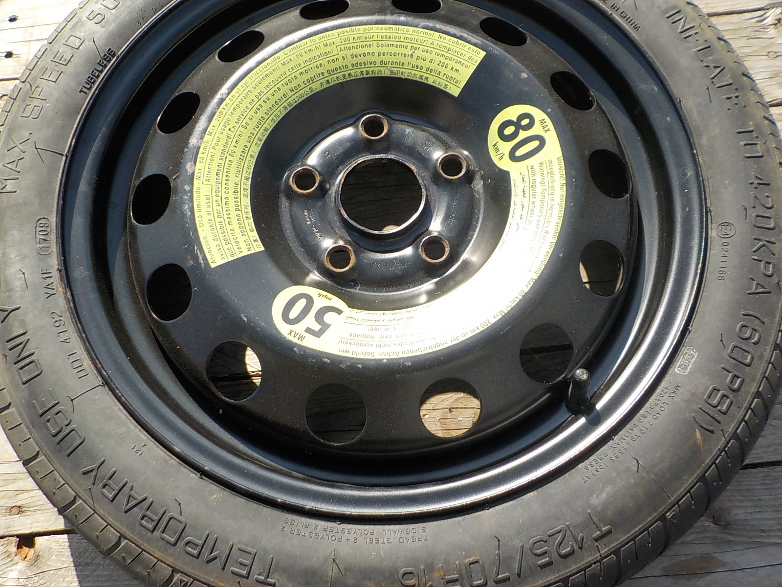 AUDI A3 II 8P GOLF VI LEON II roue de secours R16 5x112