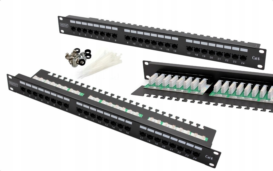 Patch panel patchpanel RACK 19' 6 24p UTP półka - Sklep, Opinie, Cena w ...