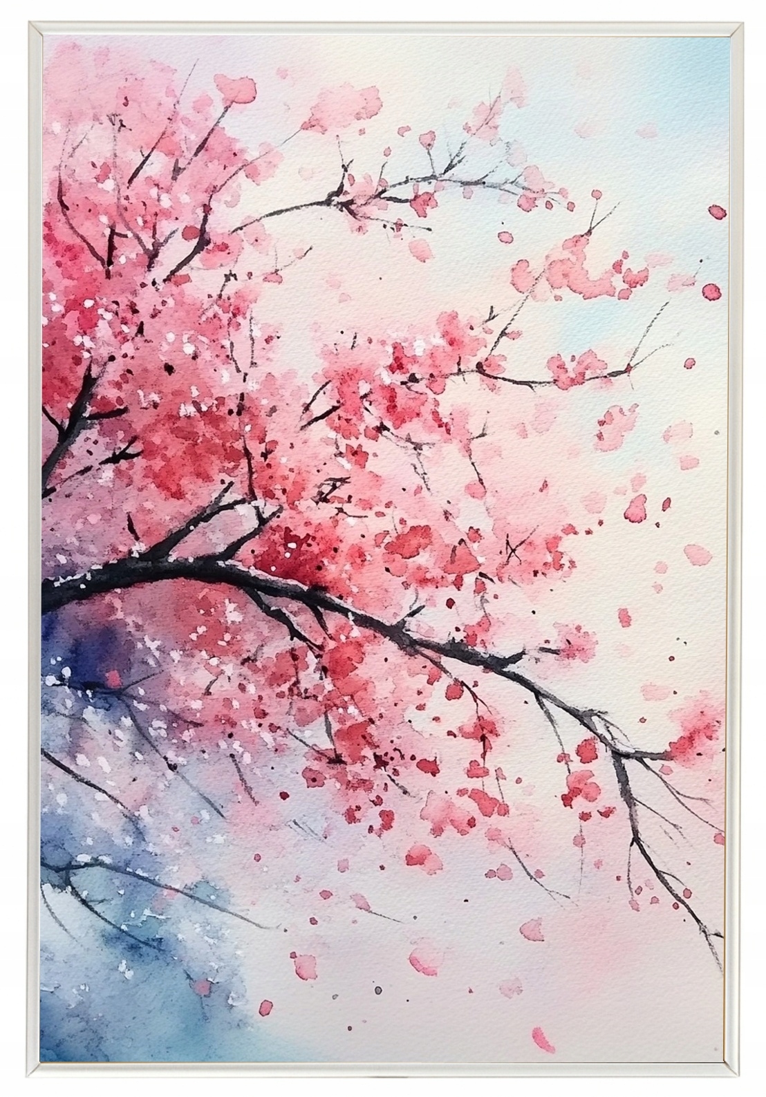 Rámeček Plakát Plakát Z Hliníku, Akvarel, Asie, Japonsko, Orient, Višeň Sakura 40x60