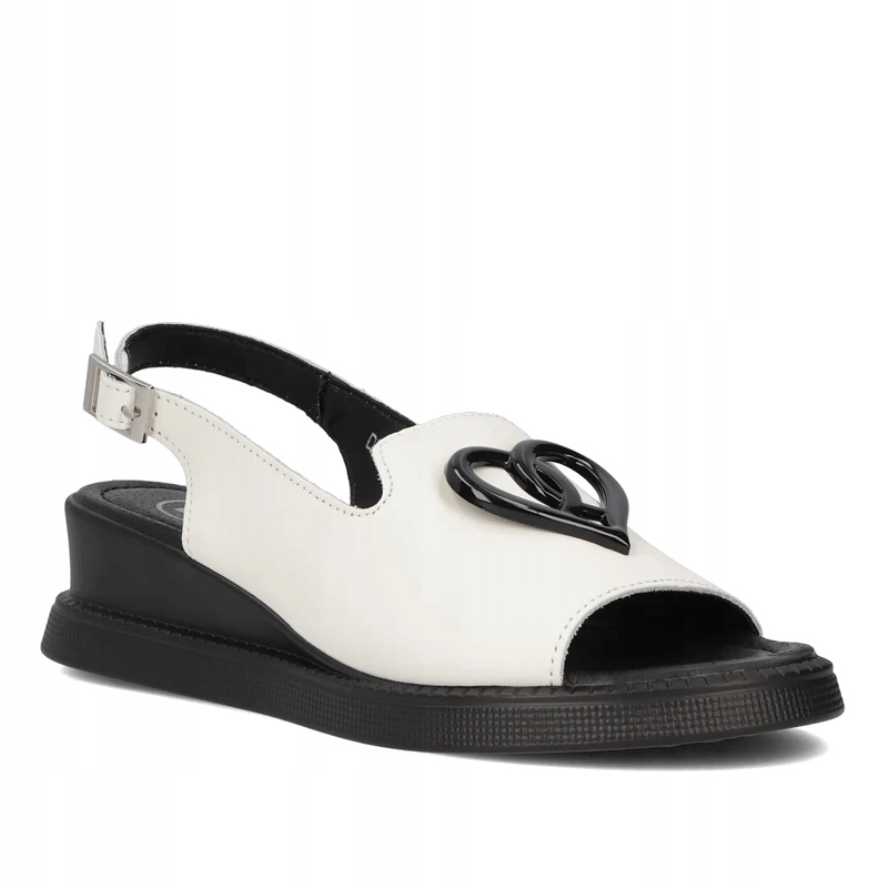 Kožené sandály na platformě Filippo DS6069/25 Wh, bílé