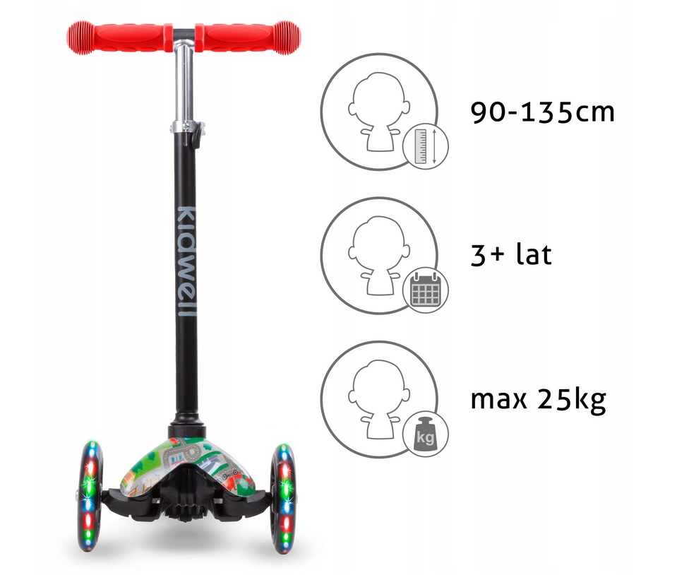 HULAJNOGA TRÓJKOŁOWA BALANSOWA Kidwell UNO LED Rodzaj trójkołowa