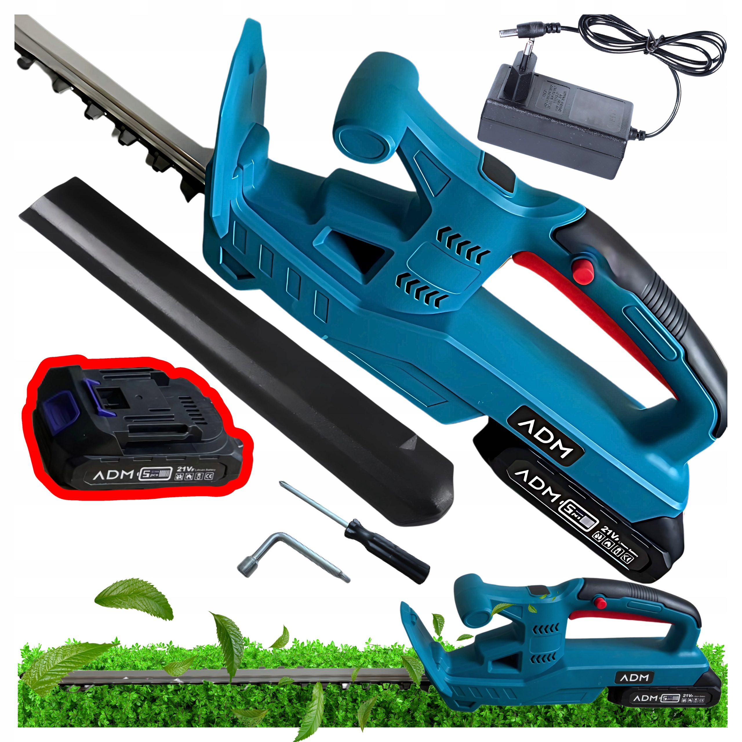 Nożyce do żywopłotu akumulatorowe Adm bezszczotkowe 21v 52 cm 1000w