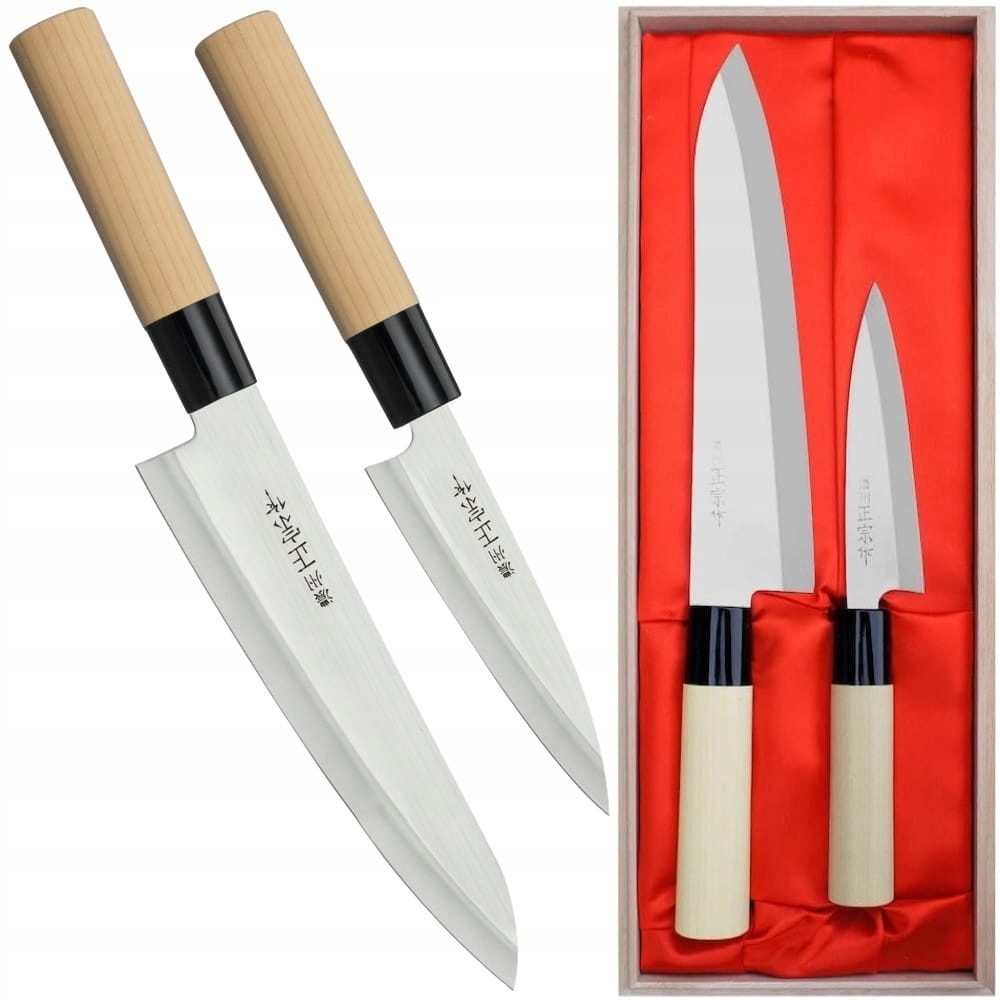 Satake Megumi 420J2 Japonský set 2 nožov Univerzálny 12 cm Šéf 21 cm Puzdro