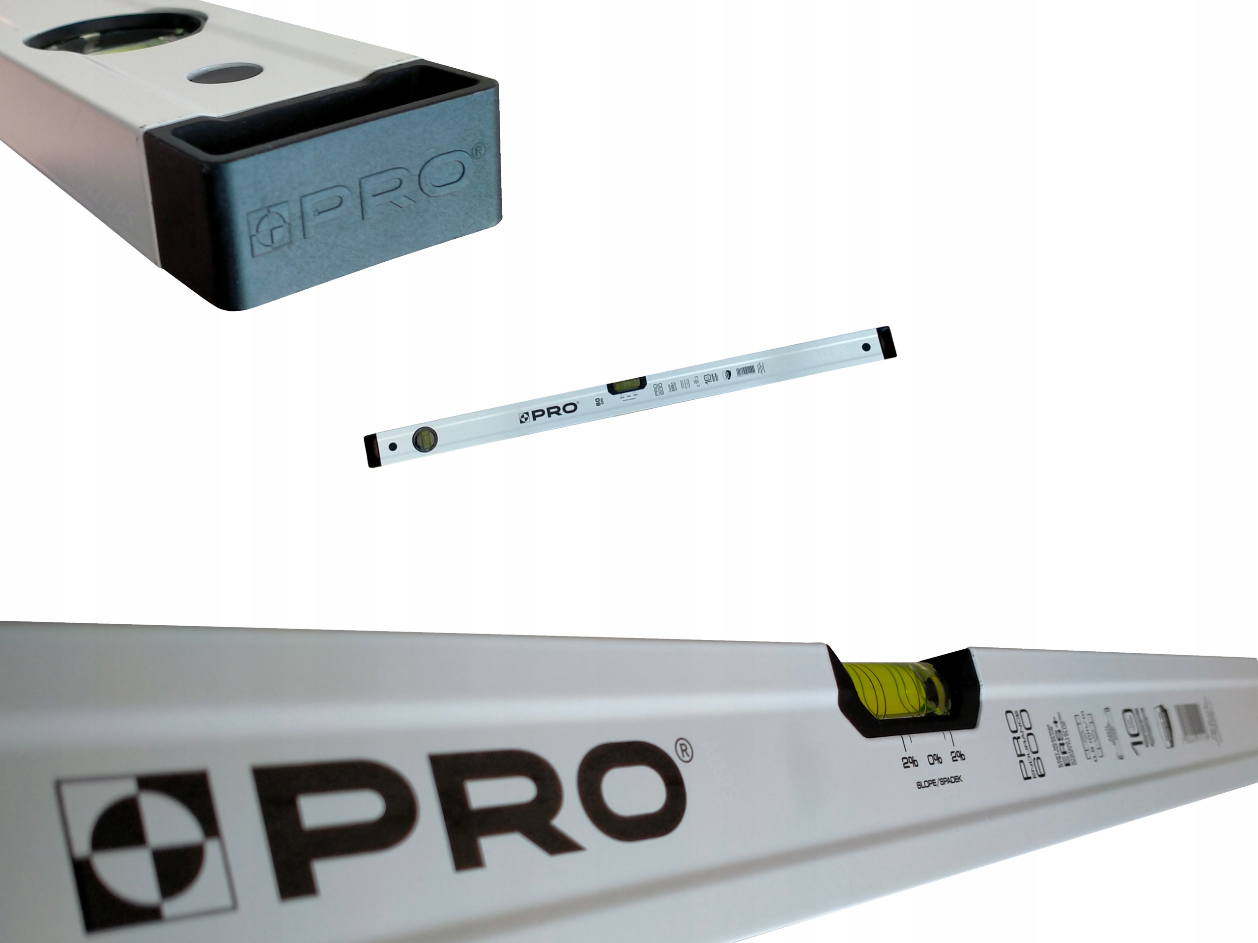 

Poziomica Pro 600 Endurance 80cm Biała Libella 2%