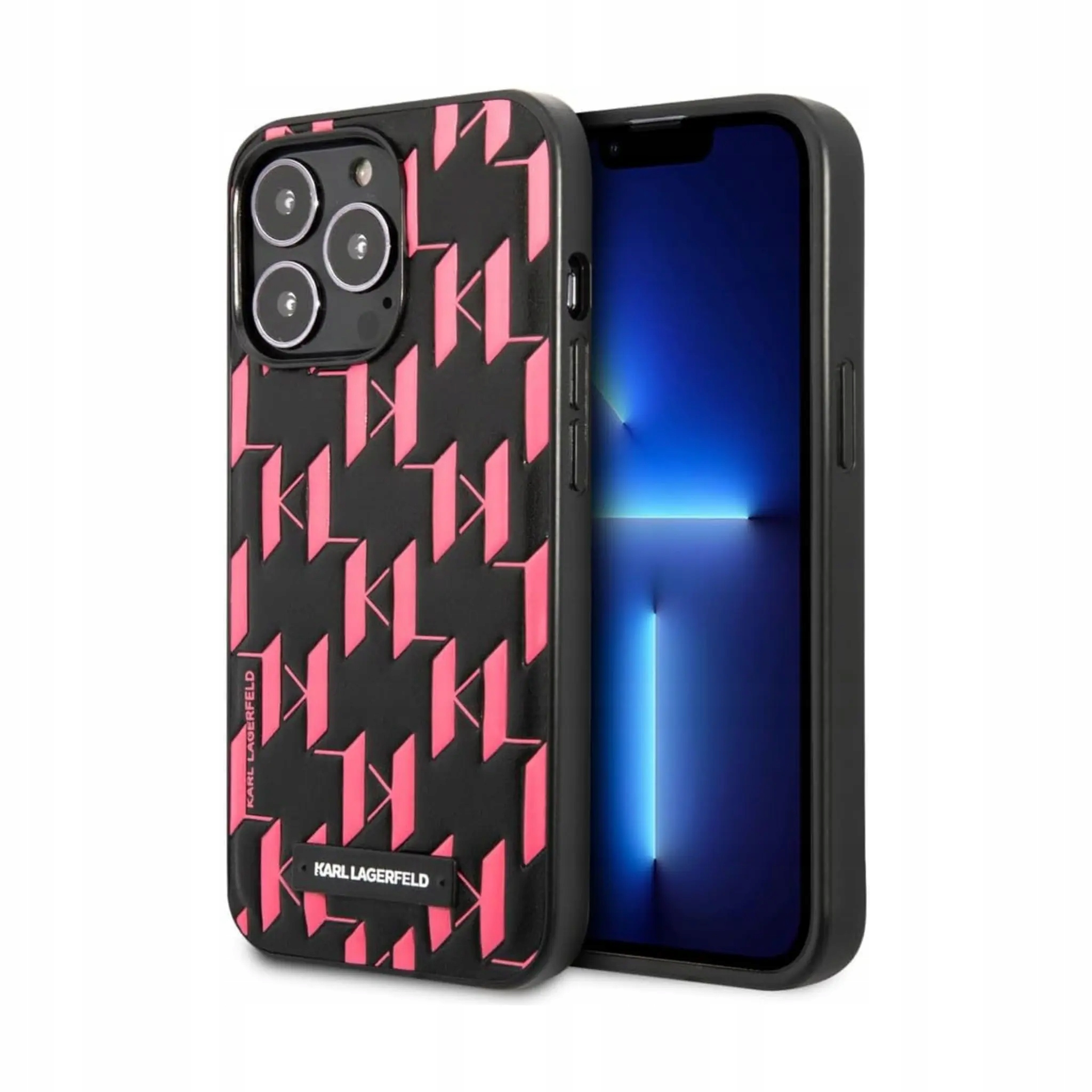 Etui Karl Lagerfeld z monogramem, czarne iPhone 13 Pro Max