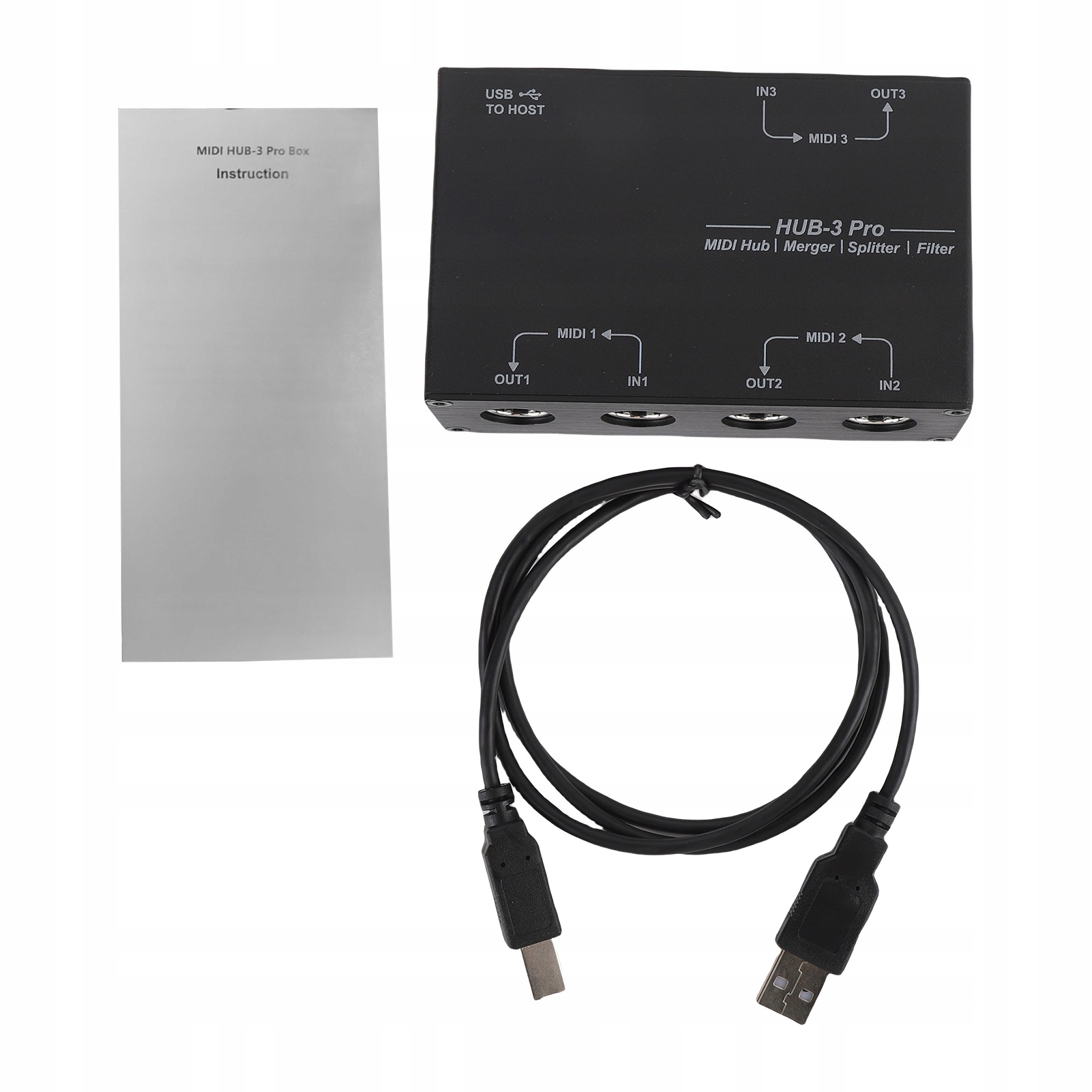 DOREMiDi Splitter MIDI USB MIDI Host Box 3 wejścia MIDI do 3 wyjść 8Y