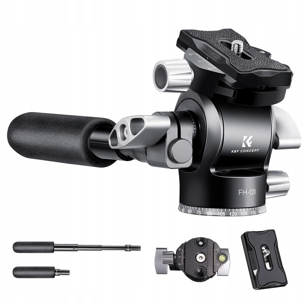 K&f Concept FH-01 głowica wideo 2D 360° Arca-Swiss do 3 kg 3/8''
