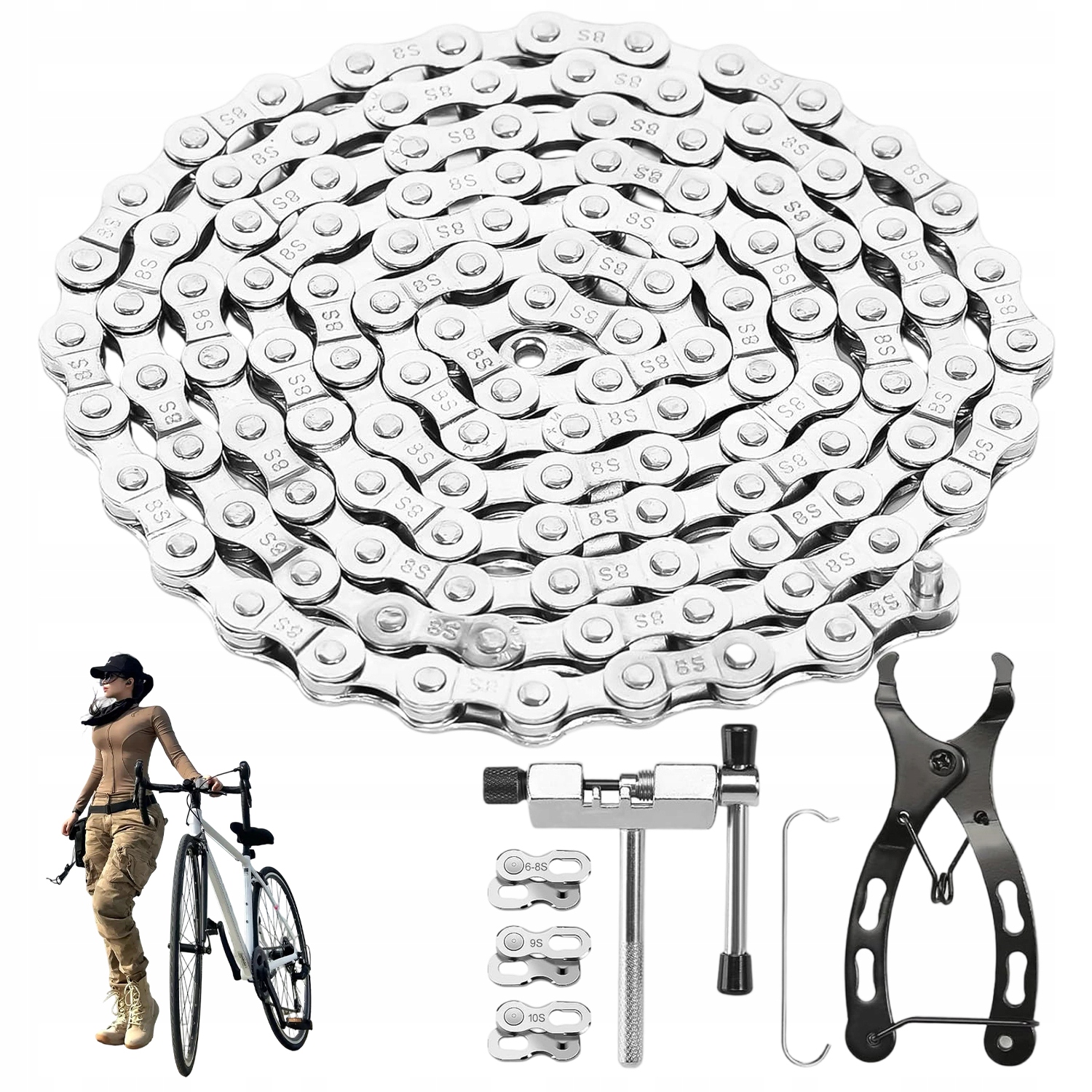 Kompletny Zestaw Do Łańcucha Rowerowego 6 7 8 Speed Chain Repair Kit