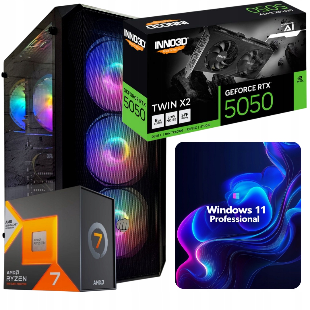 Herní Set Zeusstrike R7 7800X3D/32GB/RTX5050/1TB SSD/W11