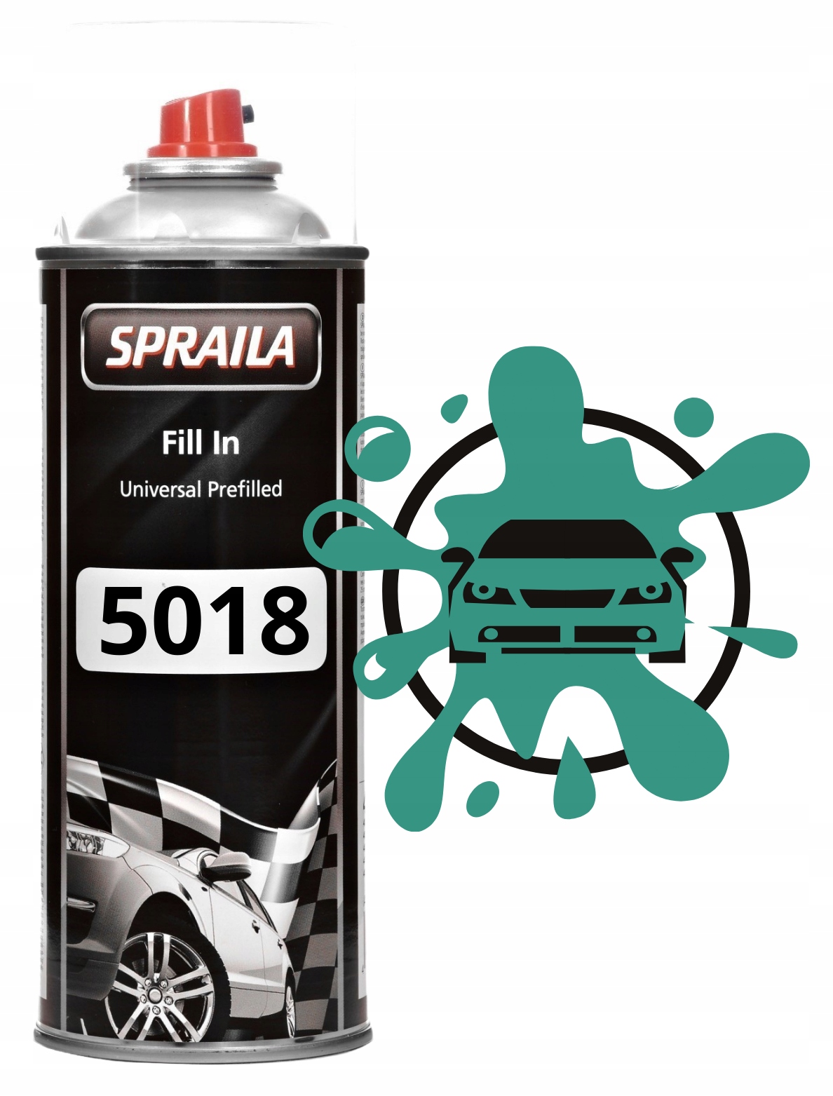 2K Akryl Ral 5018 Półpołysk Niebieski Turkusowy Z Utwardzaczem Spray 400ML