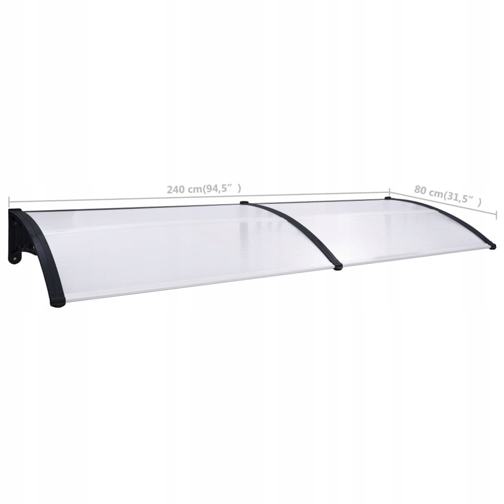 DASZEK NAD DRZWI CZARNO-PRZEZROCZYSTY 240X80CM PC Materiał poliwęglan