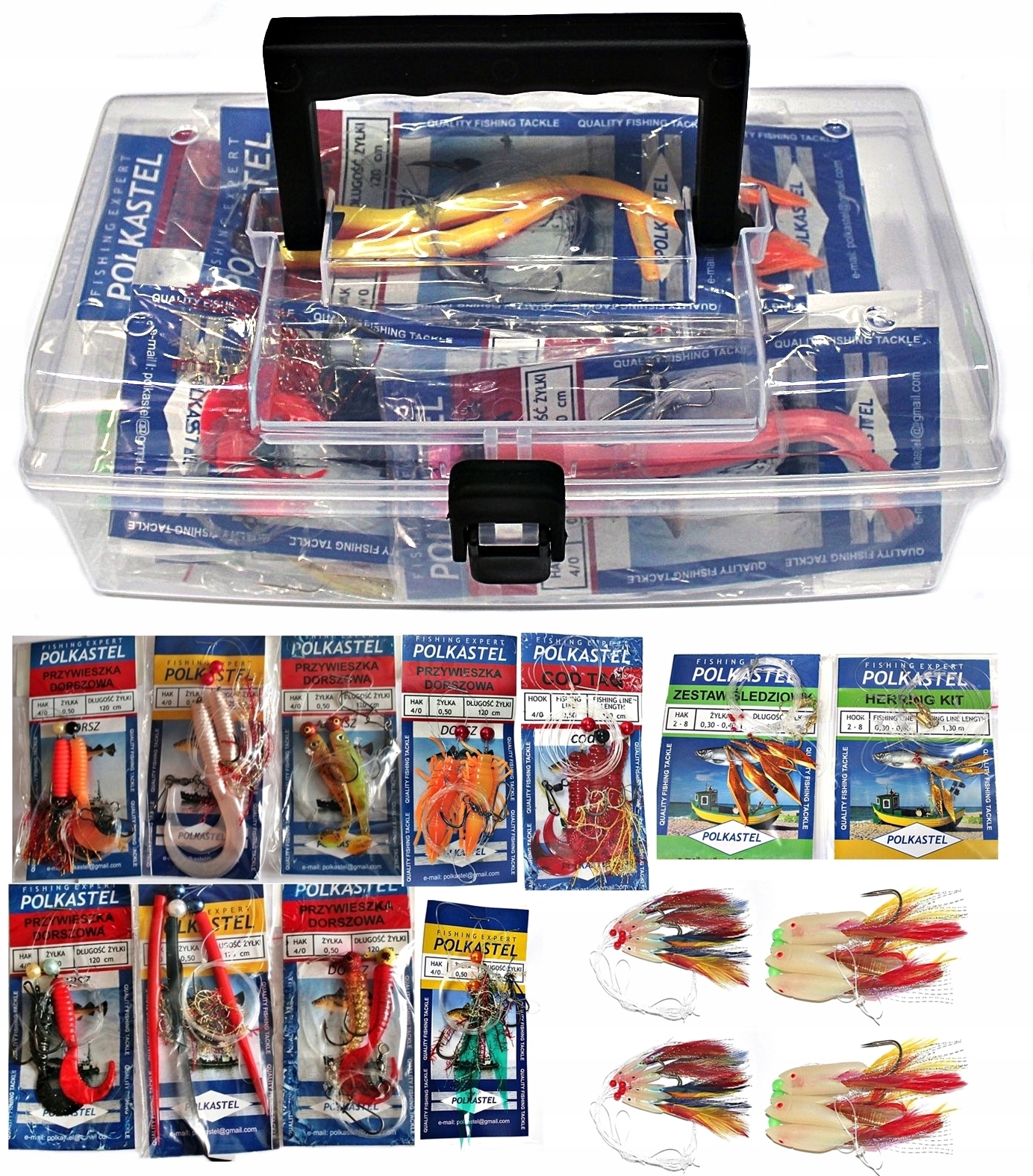 Zestaw Przynęt Morskich W Skrzynce Dorsz , Śledź