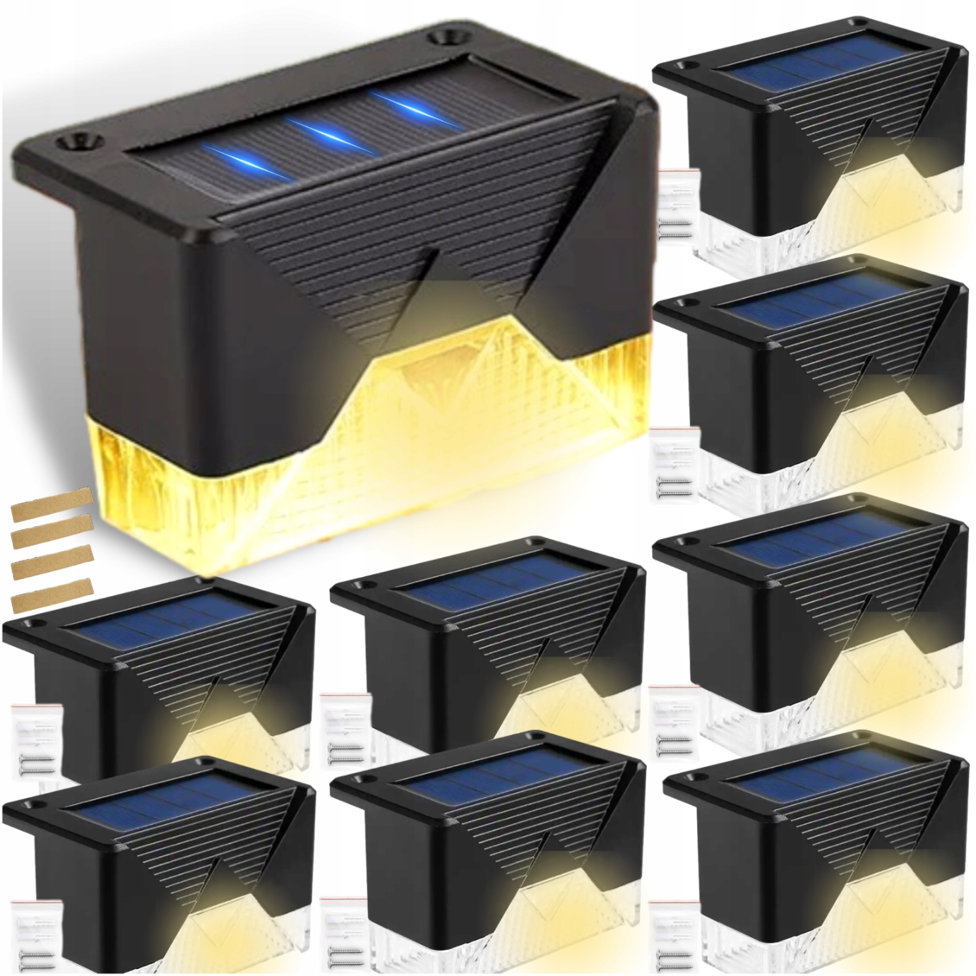 

8 Szt Lampki Solarne Ogrodowe Led Na Schody Taras