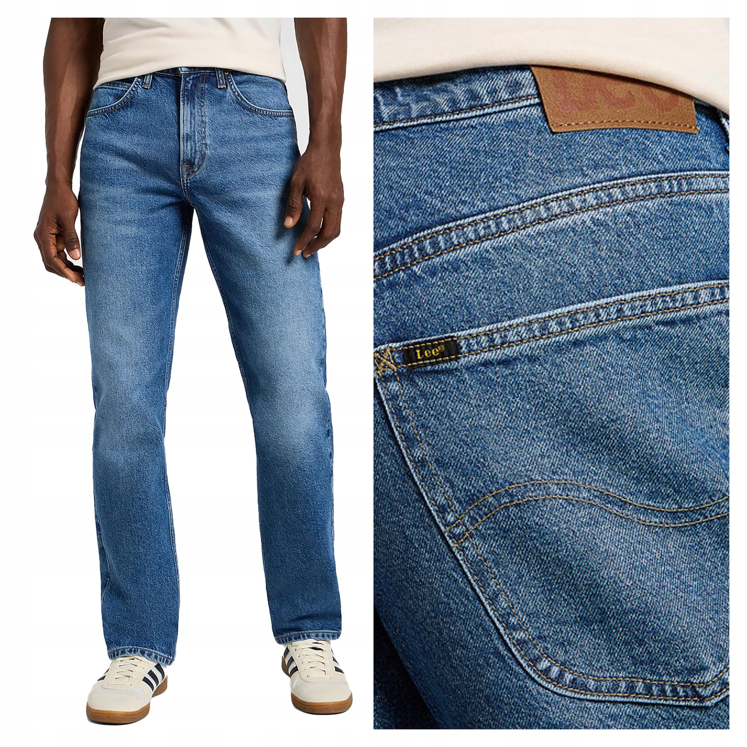 Lee Brooklyn Straight W42 L34 Pánské džíny Jednoduché