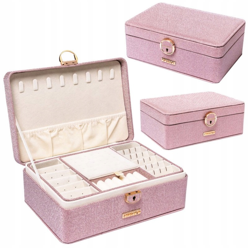 Elegantní šperkovnice na bižuterii s klíčem a západkou Peterson