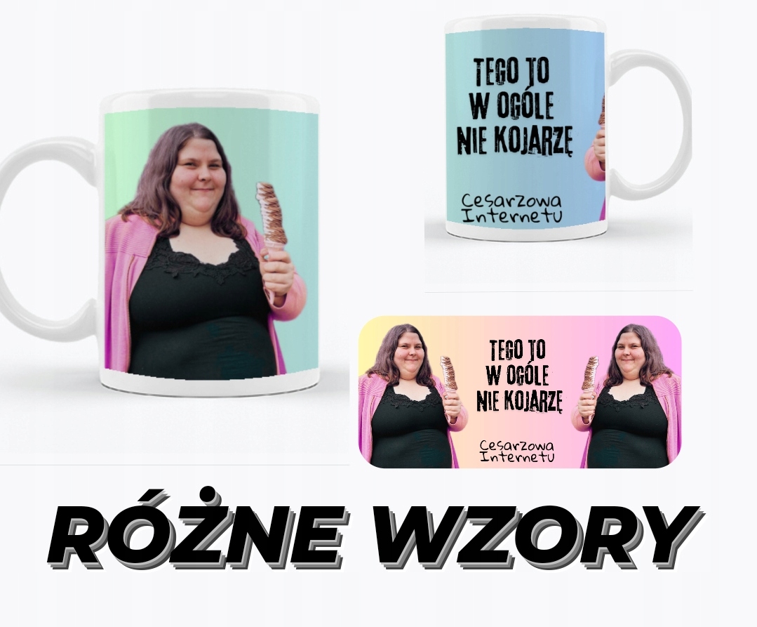 Kubek biały Cesarzowa Internetu - różne wzory - wersja z lodem