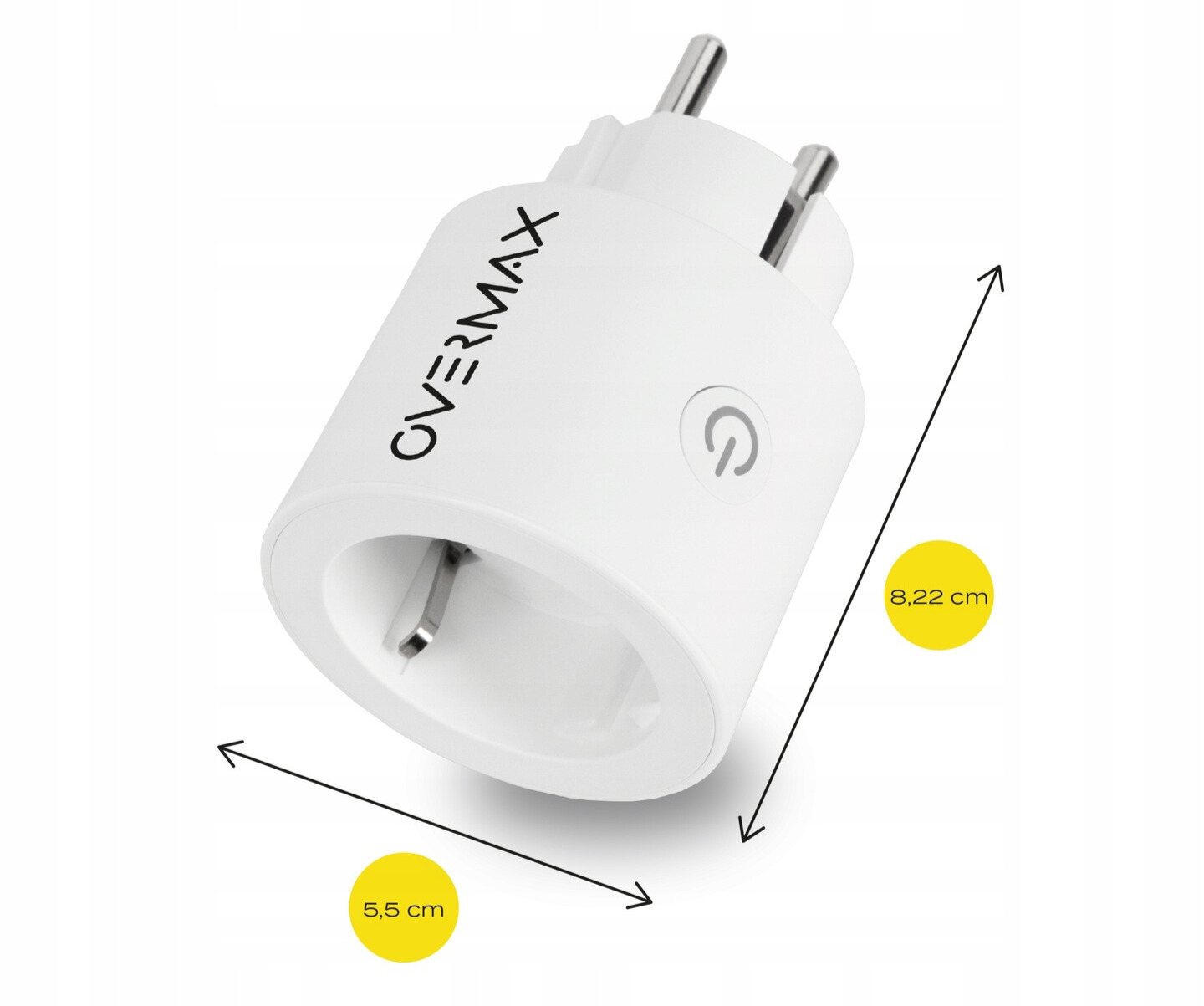 Inteligentne GNIAZDKO SMART WiFi OVERMAX 16A 4000W Sterowanie Aplikacja Rodzaj gniazdko