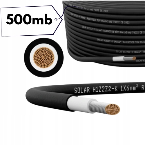 Kabel 6 mm2 Helukabel H1Z2Z2-K Uv měděný černý 500 m