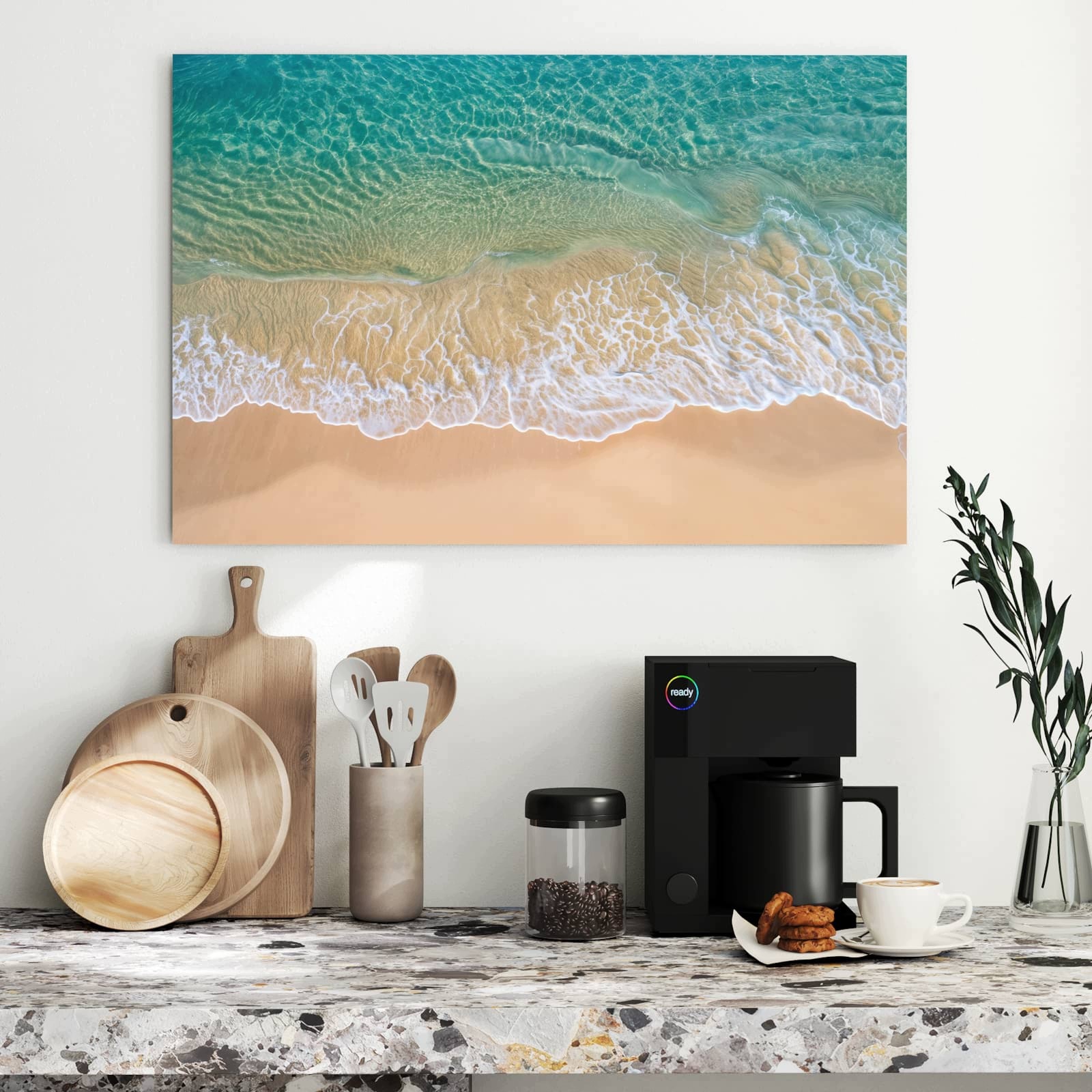 Magnetická tabule Vlny na pláže 90 × 60 cm
