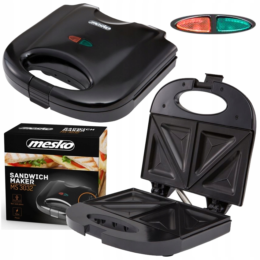 

Sandwich Opiekacz 2 Kanapki 750W Mesko MS3032