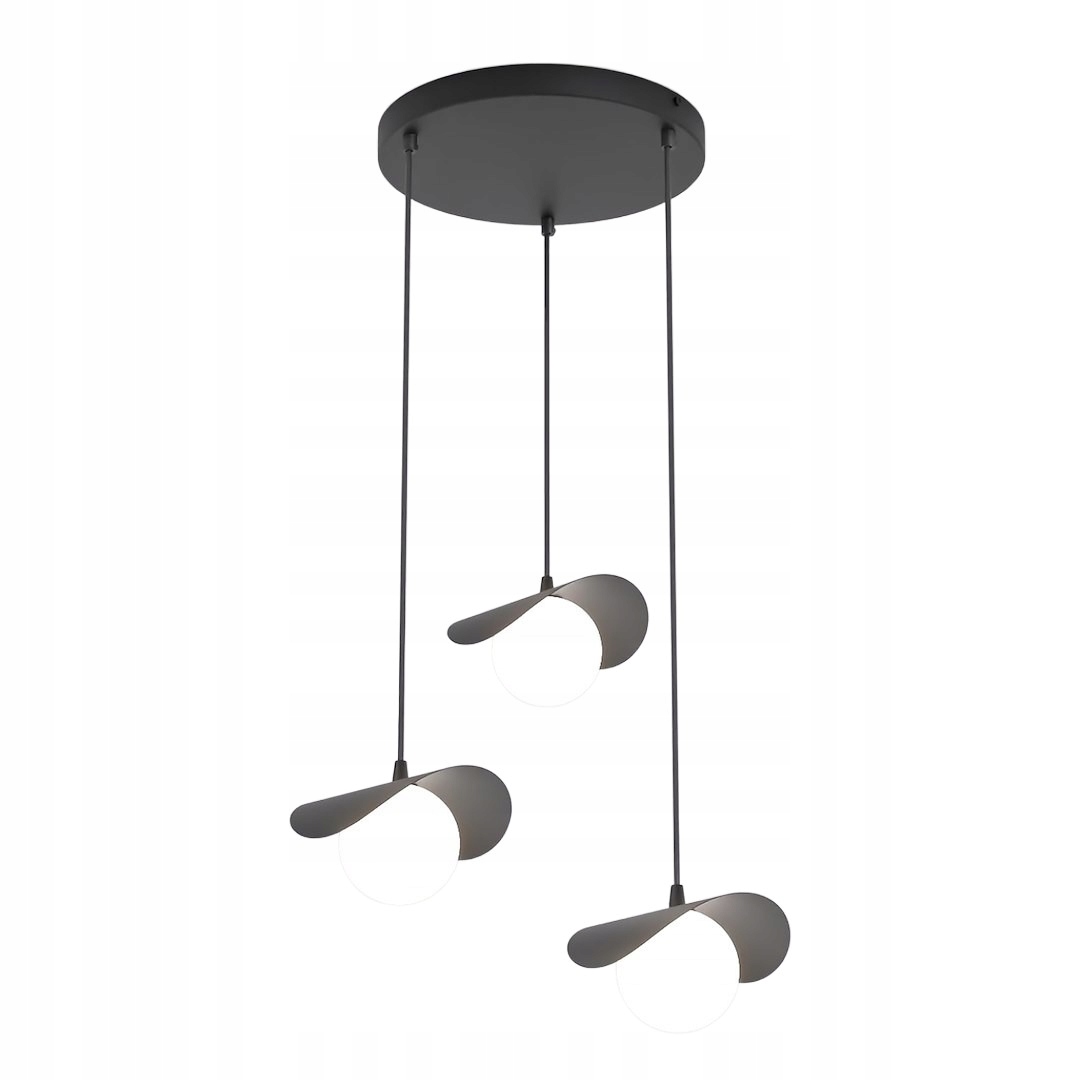 Moderná závesná lampa Ritual 3 v čiernej farbe s geometrickým vzorom